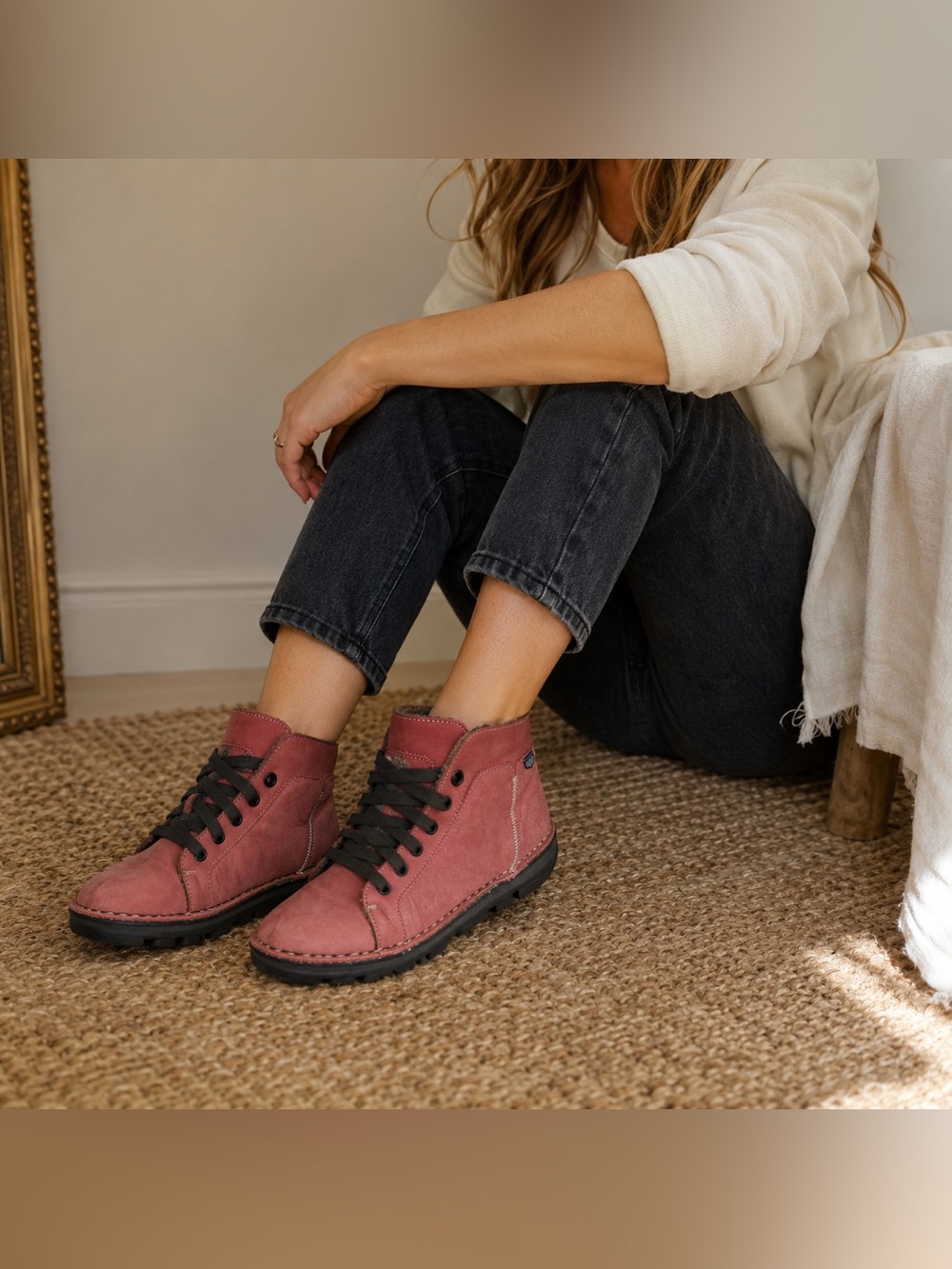 On Foot high-top sneaker boots. Nubuck suede leather.